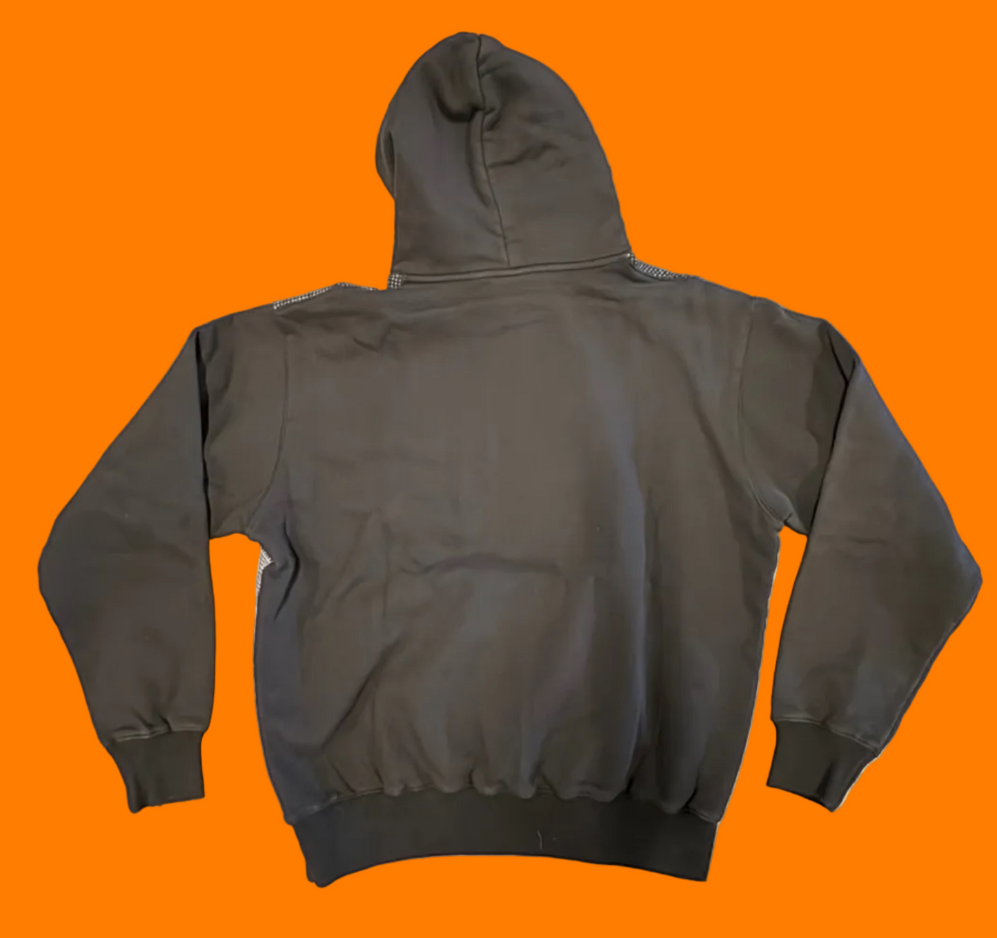 Back of black hoodie.