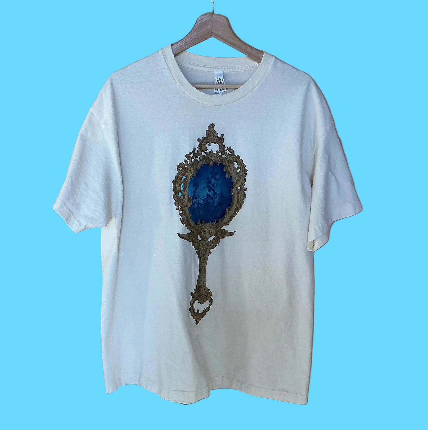 Rachel Rector Gold Mirror Flowers I Cyanotype Tee