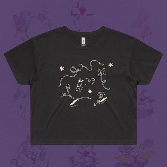 Pitted Plum Bunny Crop Top