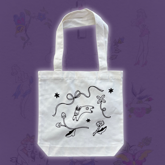 Pitted Plum Bunny Over-the-Shoulder Tote