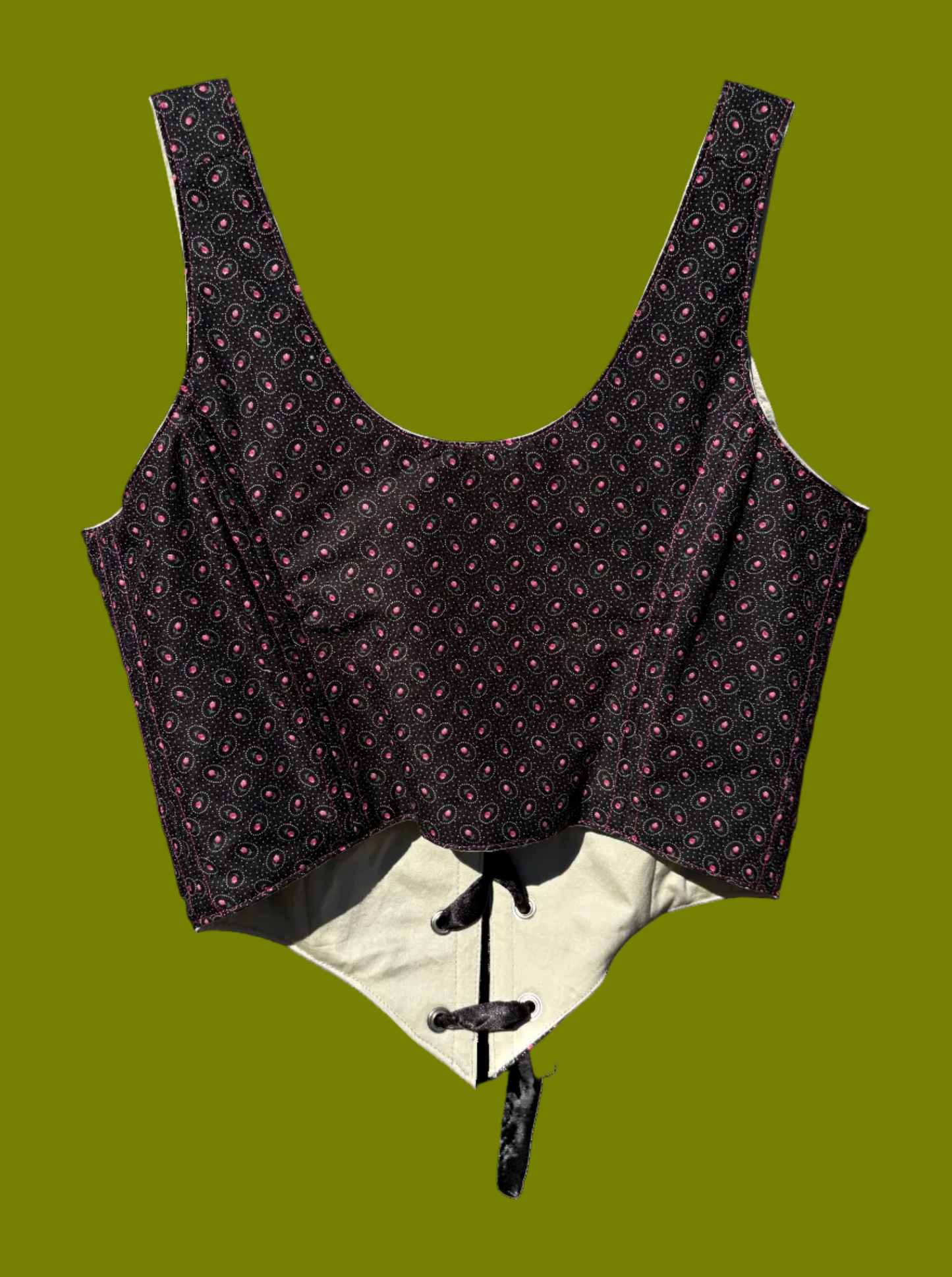 Lepidoptera Black and Pink Corset - Size Medium