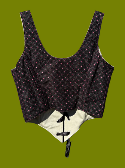 Lepidoptera Black and Pink Corset - Size Medium