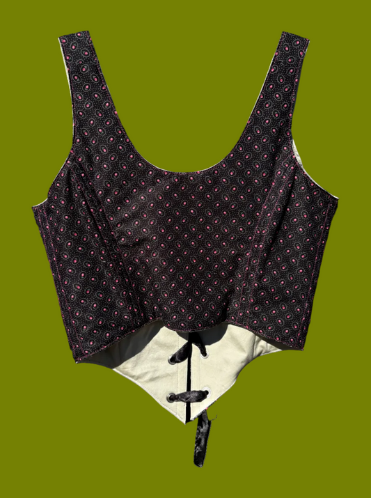 Lepidoptera Black and Pink Corset - Size Medium