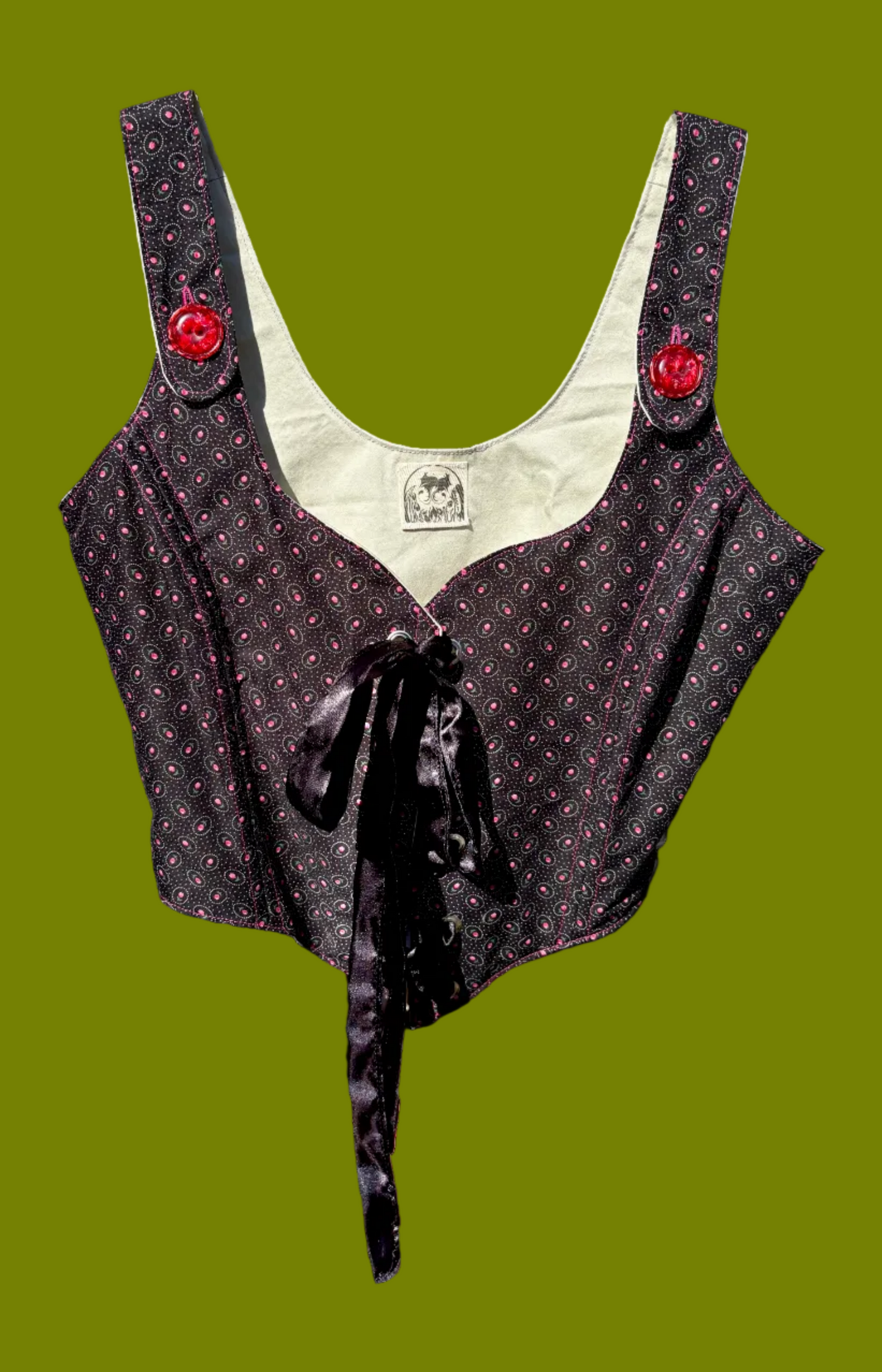 Lepidoptera Black and Pink Corset - Size Medium