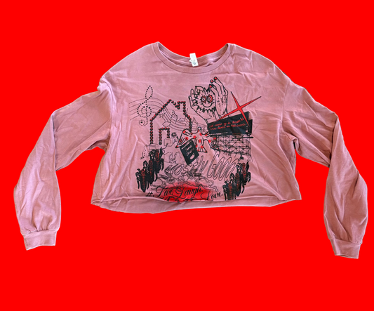 *•.¸♡ GoodBye ♡¸.•* - Long Sleeve Mauve Crop Size M