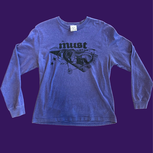 MUST kidpix Tee - Long Sleeve Heather Purple Size M
