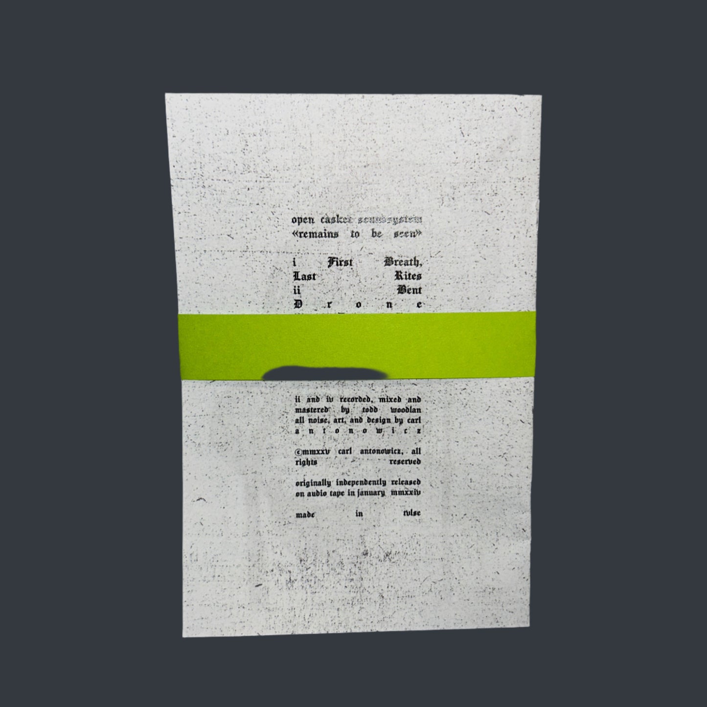 OPEN CASKET SOUNDSYSTEM: Remains to be Seen Zine