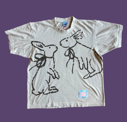 Pitted Plum Bunny Tee in Tan