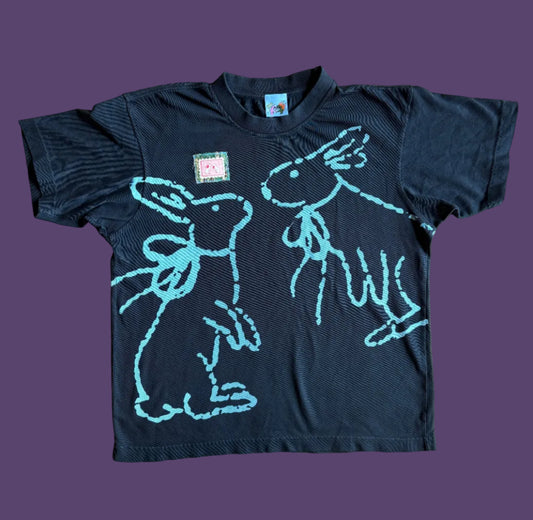 Pitted Plum Bunny Tee in Black