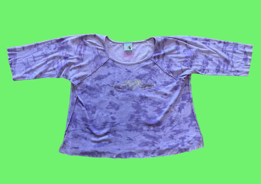 Take Care Purple Rhinestone Shirt - Size M