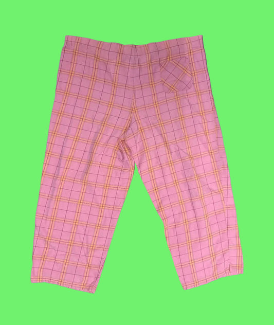 Take Care Pink Plaid Capris - Size L