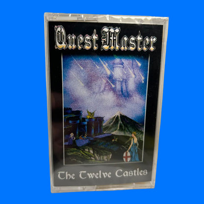 Cassette tape with 'Quest Master' and 'The Twelve Castles' on a white background