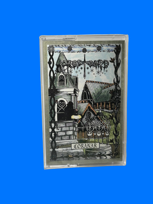 Decorative card with intricate design on a white surface Frostgard