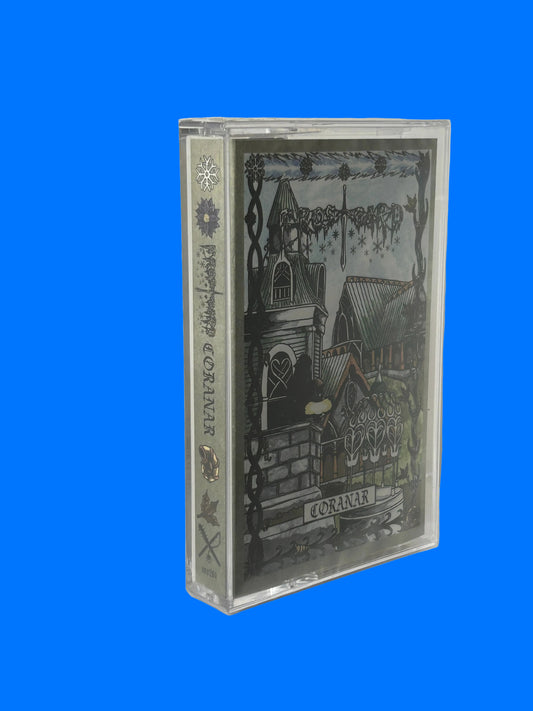 Cassette tape with a cover featuring text and graphics on a white background Frostgard