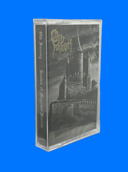 Cassette tape with 'Old Sorcery' design on a white background