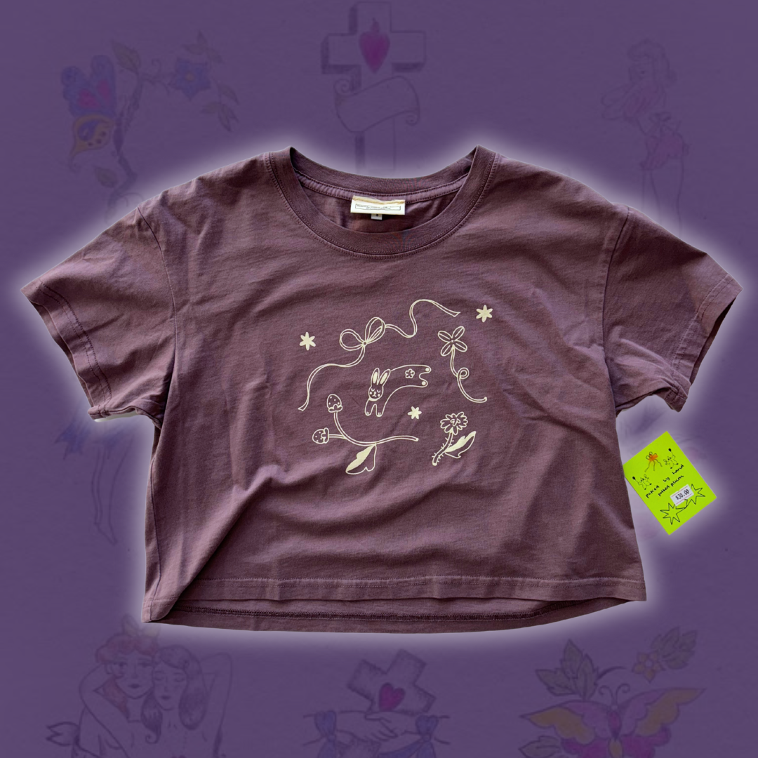 Pitted Plum Bunny Crop Top