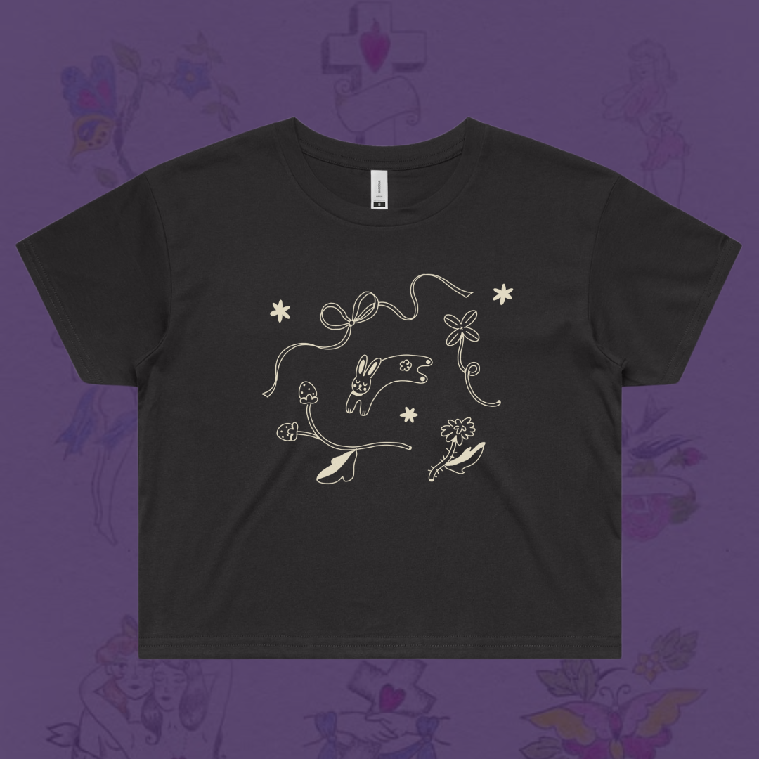 Pitted Plum Bunny Crop Top