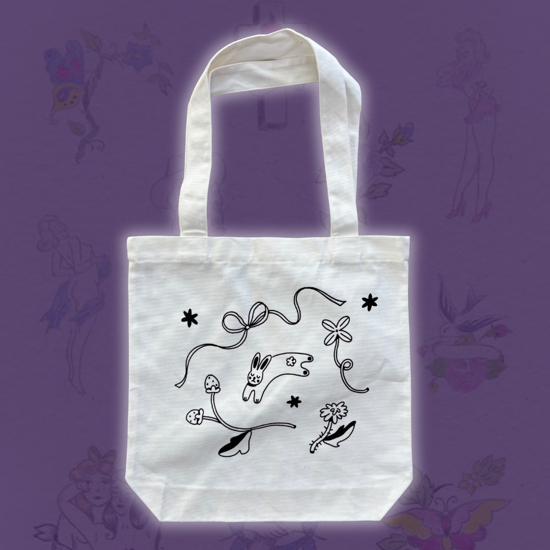 Pitted Plum Bunny Over-the-Shoulder Tote