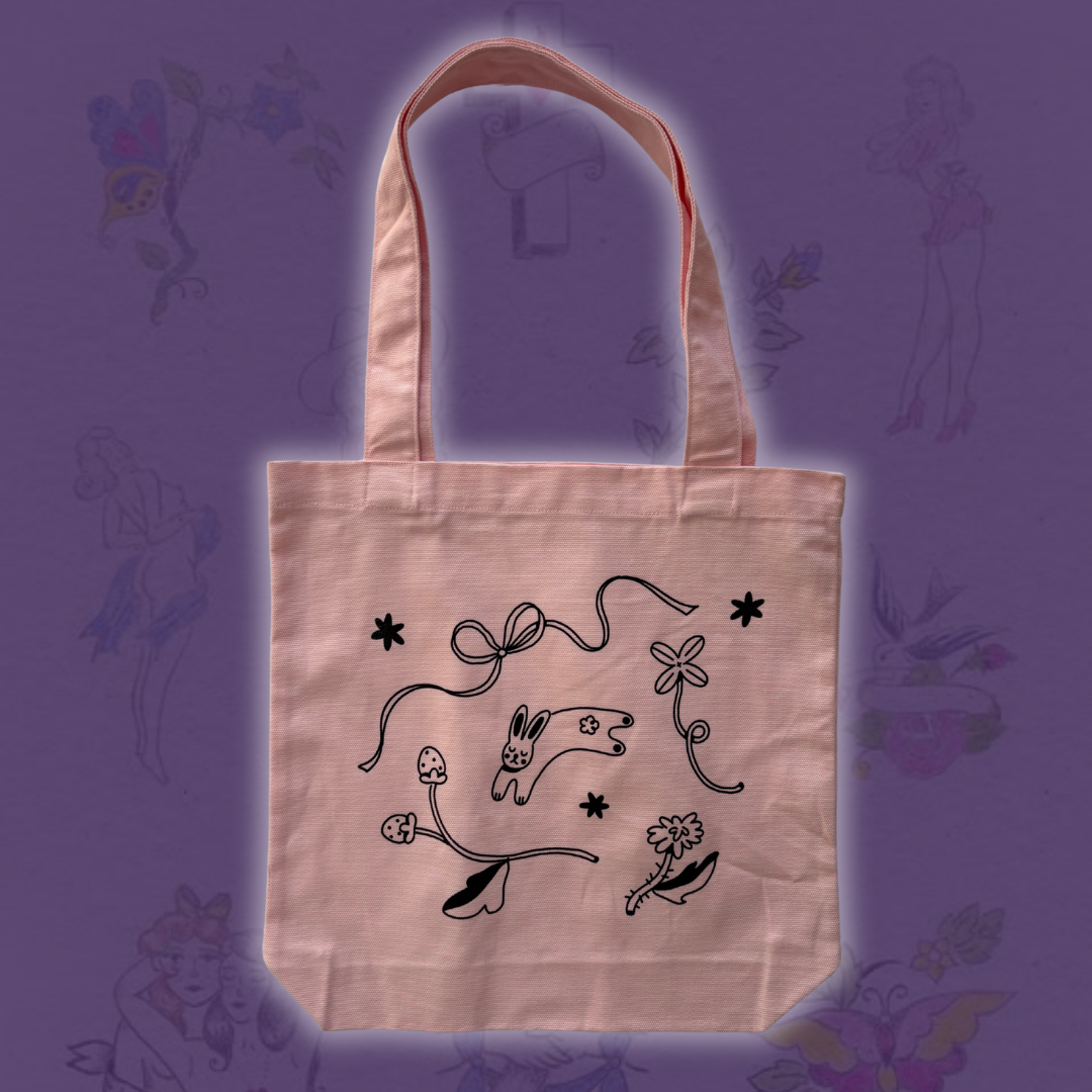 Pitted Plum Bunny Over-the-Shoulder Tote