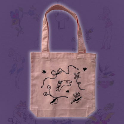 Pitted Plum Bunny Over-the-Shoulder Tote