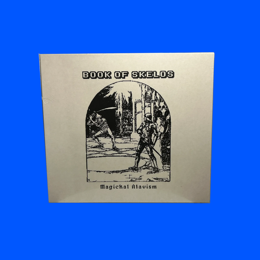 Cover of 'Book of Skelos' with black illustrations on a beige background